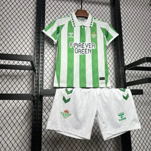24-25 Real Betis Home Kid Kits Youth Apparels Football AAAAJersey Yupoo 4