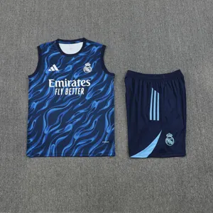 25-26 Real Madrid Training Kits Blue Football Vest Suits 2