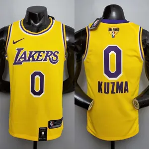 New KUZMA #0 Lakers Commemorative Edition Round neck yellow