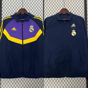 23-24 Barcelona Reversible Windbreaker purple&Navy Special Edition Style Double-Sides Jacket Yu