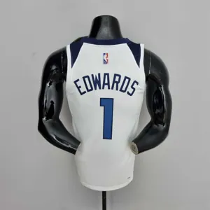 75th Anniversary Minnesota Timberwolves Edwards #1 White NBA Jersey 6