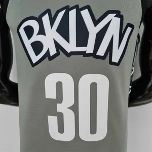 75th Anniversary Curry #30 Brooklyn Nets City Edition Gray NBA Jersey 8
