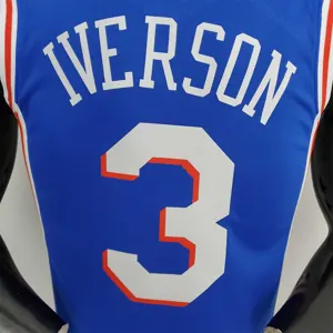 75th Anniversary Philadelphia 76ers IVERSON#3 Blue NBA Jersey 9