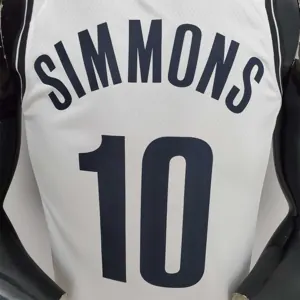 75th Anniversary Simmons #10 Nets White NBA Jersey 6