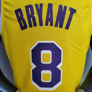Bryant #8 Lakers Commemorative Edition Round neck yellow 1