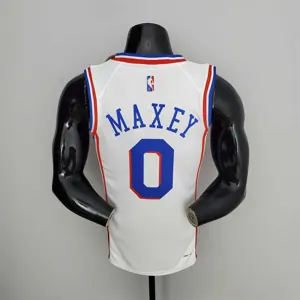 75th Anniversary Philadelphia 76ers MAXEY#0 White NBA Jersey 7