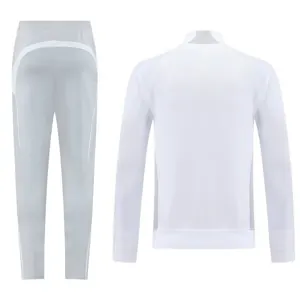 25-26 Real Madrid Grey&White Football Tracksuit Long Jacket Suits 2