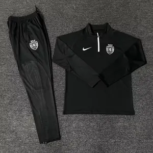 23-24 Sporting Lisbon Long Sleeve Kits Black Training Suits Football Jerseys Yupoo 2