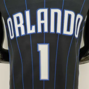 75th Anniversary McGrady #1 Orlando Magic Black NBA Jersey 5