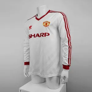 86-88 Manchester United away white away long sleeve 10