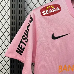 11-12 Santos Pink Retro Kit Vintage Football T-Shirt AAAAJersey Dropship Yupoo 1