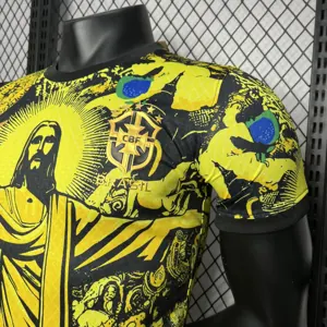 24-25 Brazil Jesus the Redeemer Yellow Kit Player Version Version AAAAJersey Wholesale Yupoo 1
