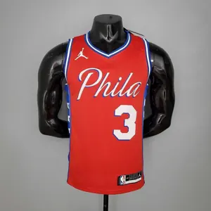 2021 IVERSON#3 76ers Jordan Themed Red