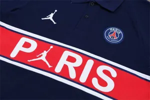 Polo Jordan PSG sapphire blue chest print 1