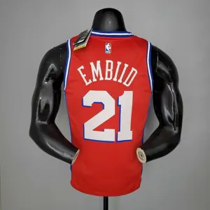 2021 EMBIID#21 76ers Jordan Themed Red 3