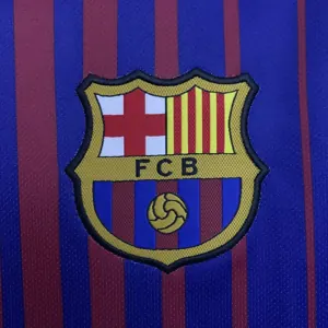 17-18 Barcelona Home Retro Long Sleeve Kit Vintage Shirt AAAAJersey Wholesale Yupoo 5