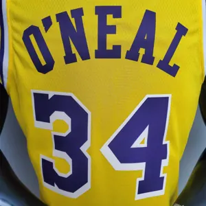O'Neal #34 Lakers Commemorative Edition Round neck yellow 5