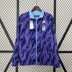 2024 Argentina Blue and Purple Reversible Windbreaker Double-Sides Jacket Football Replicas Yup 14