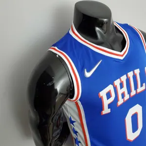 75th Anniversary Philadelphia 76ers MAXEY#0 Blue NBA Jersey 2