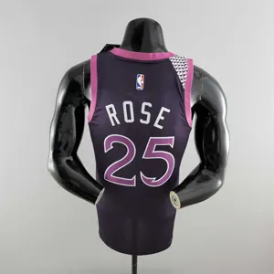 Minnesota Timberwolves ROSE#25 Black and Purple NBA Jersey 1