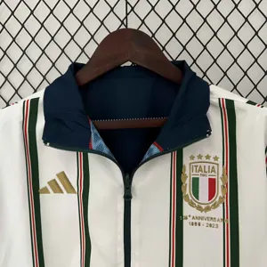 2024 Italy Reversible Windbreaker White&Blue Double-Sides Jacket Soccer Jerseys For Sale 1