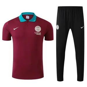 25-26 PSG Red POLO Training Kits Football Tracksuits