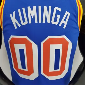 75th Anniversary Cuminga#00 Warriors Vintage Blue NBA Jersey 5