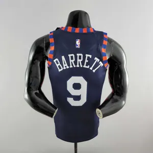 New York Knicks Barrett #9 Striped NBA Jersey 2