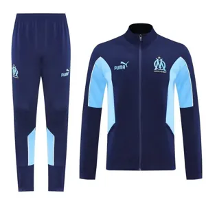25-26 Marseille Navy&Blue Football Tracksuits Long Jacket Suits