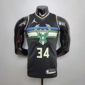 New Bucks Jordan Antetokounmpo #34 Theme Edition Black