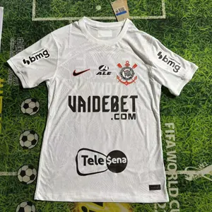 23-24 Corinthians Home Kit With All Sponsor White Shirt Soccer Jerseys For Sale 5