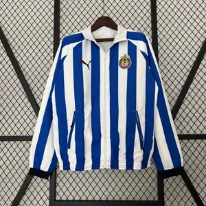 23-24 Chivas Reversible Windbreaker White&Blue Double-Sides Jacket Soccer Jerseys For Sale 2