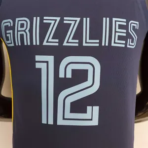 75th Anniversary Memphis Grizzlies MORANT#12 Navy Blue NBA Jersey 2