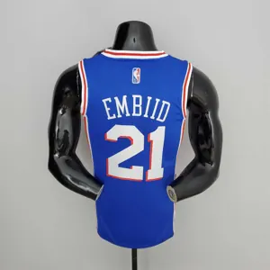 75th Anniversary Philadelphia 76ers EMBIID#21 Blue NBA Jersey 9