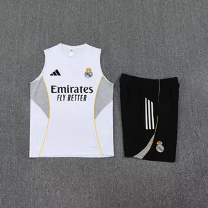 25-26 Real Madrid White&Grey Training Kits Football Vest Suits 1