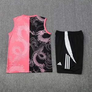 25-26 Real Madrid Pink&Black Dragon Training Kits Football Tracksuits 2