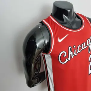 75th Anniversary 2022 Season Chicago Bulls BALL #2 City Edition Red NBA Jersey 7