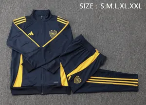 24-25 Boca Navy Football Tracksuit Long Jacket Suits 4