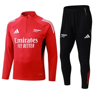 25-26 Arsenal Red Training Kits Long Football Tracksuits