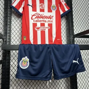 24-25 Chivas Guadalajara Home Kid Kits Youth Apparels AAAAJersey Wholesale Yupoo 1