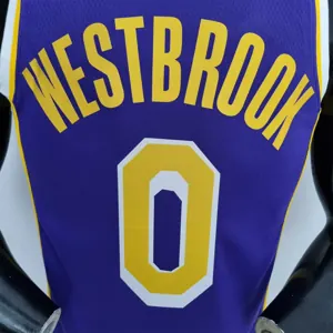 75th Anniversary Westbrook #0 Los Angeles Lakers Jordan Purple NBA Jersey 7