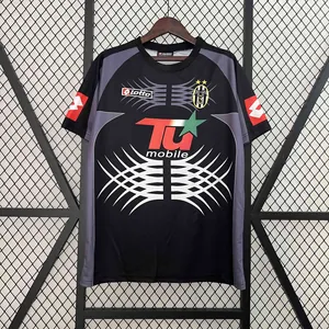 01-02 Juventus Goalkeeper Retro Kit Black Vintage Shirt Football AAAAJersey Supplier S-2XL