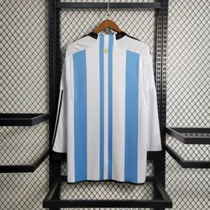 2022 Long Sleeved 3 Stars Argentina Home S-XXL Cheap Soccer Jerseys 3