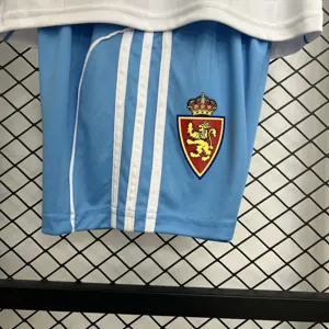 25-26 Real Zaragoza Home Kid Kits Youth Apparels Football AAAAJersey Dropship Yupoo 4