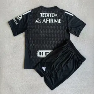 23-24 Tigres UANL Goalkeeper Kids Kits Black Children Sets Soccer Jerseys Yupoo 1