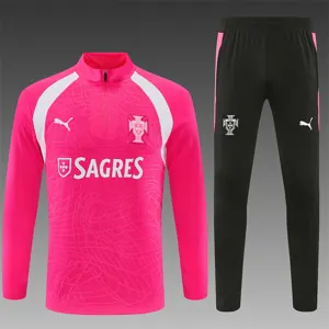2026 Portugal Mens Kit Football Pink Training Long Sleeve Suit Yupoo 11 7