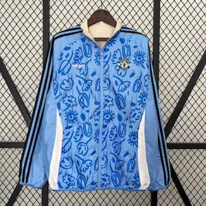 2024 Manchester United Blue&Beige Trench Coat Reversible Windbreaker Jacket Soccer AAAAJersey Y 6