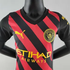 22-23 Manchester City away kids kit 3