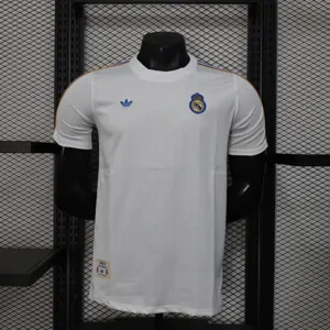 25-26 Real Madrid Casual Retro Style Football White Shirt Apparels AAAAJersey Dropship Yupoo