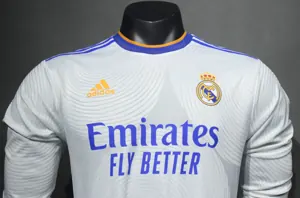 21-22 Real Madrid Home Retro Kit Vintage Player Version Long Sleeve Shirt AAAAJersey Dropship Y 1